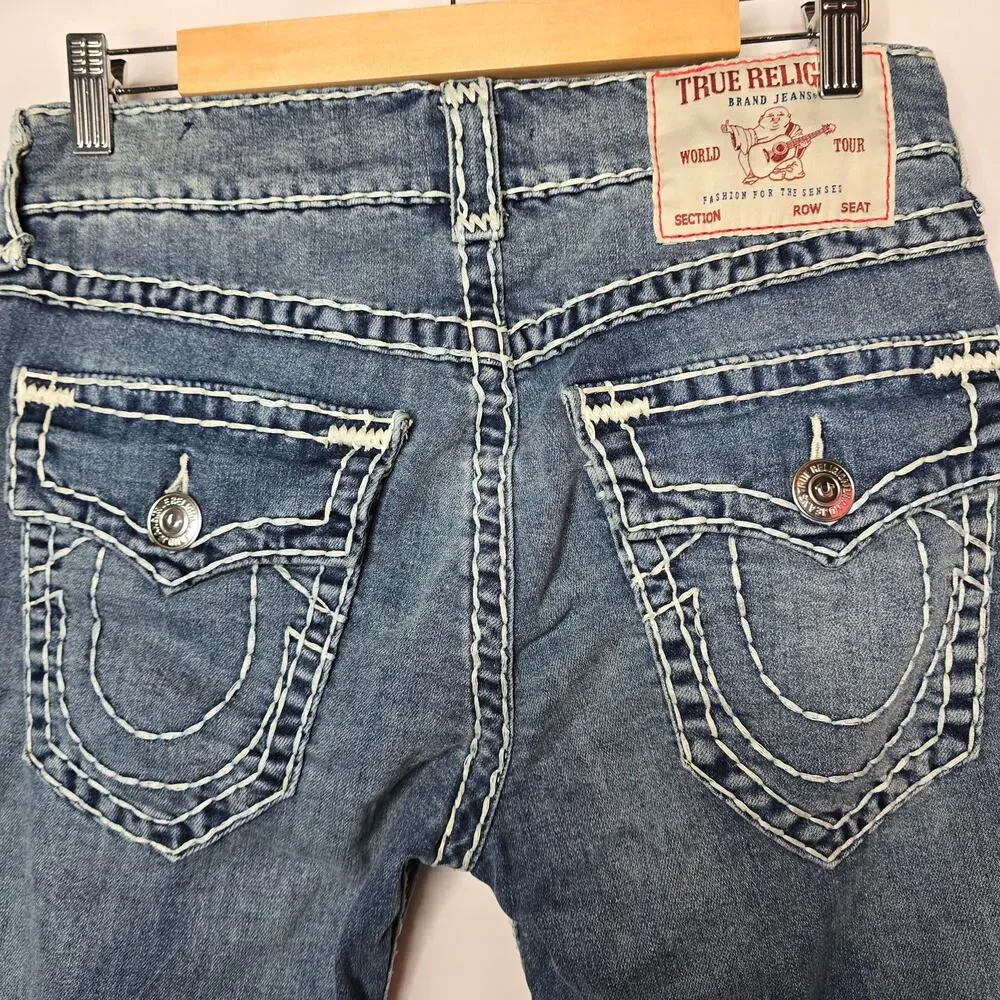 Men's True Religion Blue Rocco Relaxed Skinny Denim Jeans Size 30